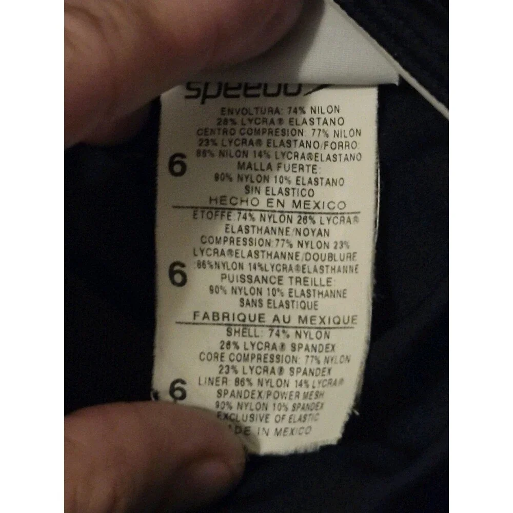 Speedo Black One Piece Swimsuit Size 6 Bathing Swim Team School